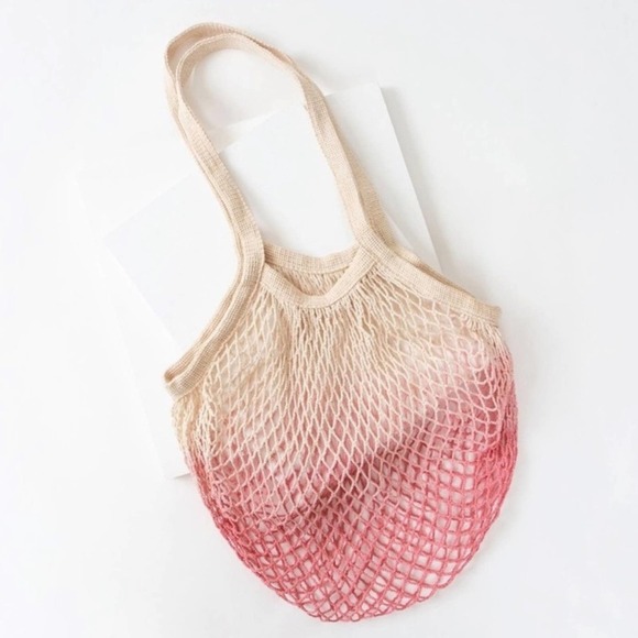 Camp Collection Dip Dye Market Tote in Pink Ombré - Picture 2 of 8